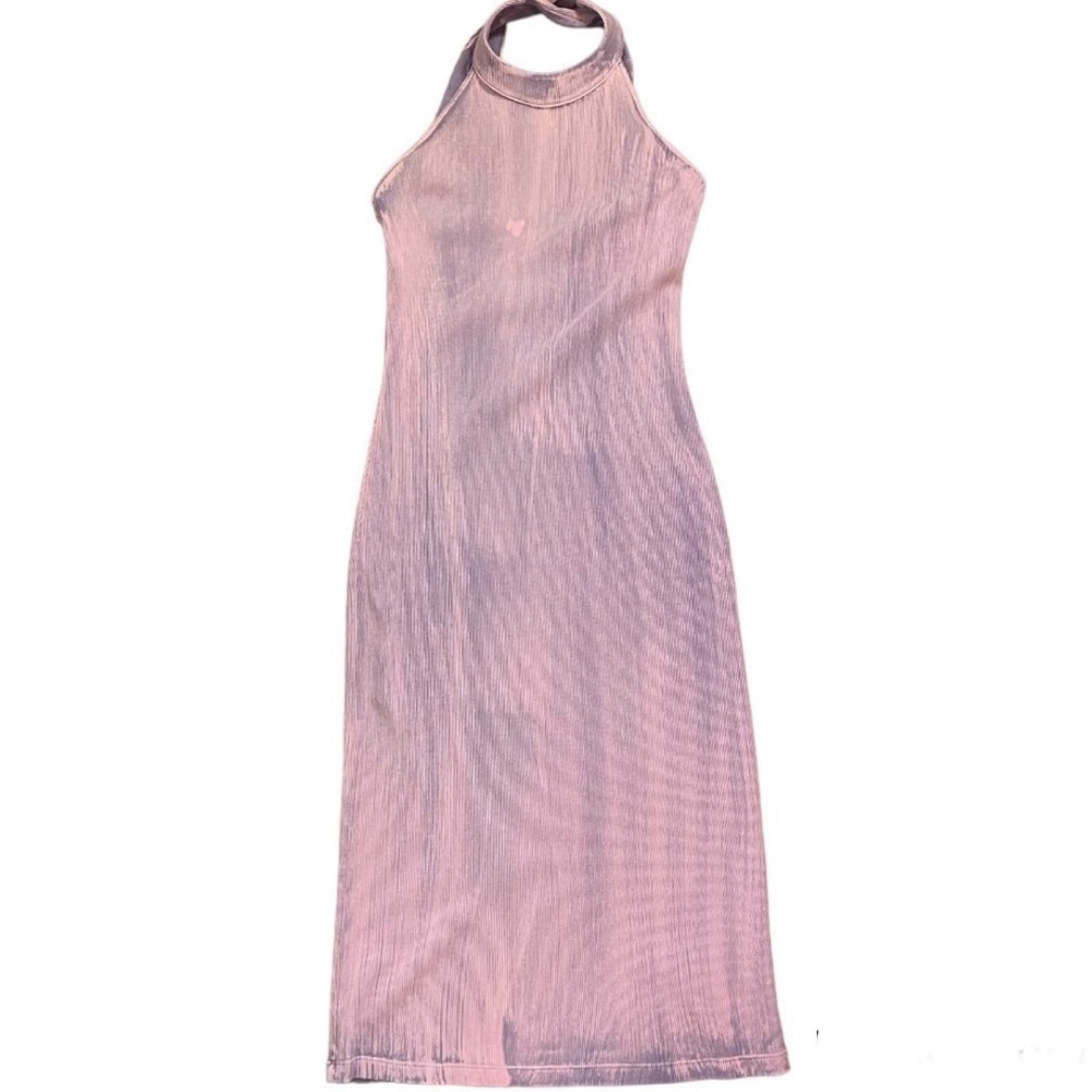 Young Fabulous & Broke Tie Dye Purple Cross Back Halter Dress